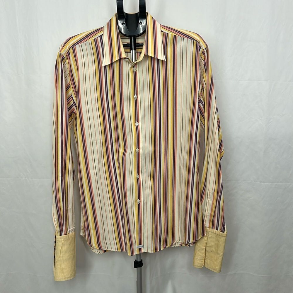 Ted Baker Striped Long Sleeve Button Up Shirt Ted 5 US 10/12